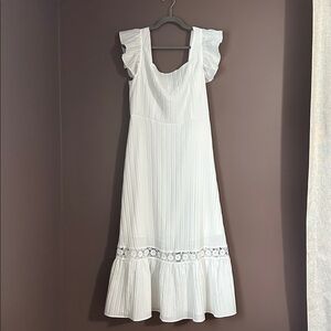 JJs House White Maxi Dress with Ruffle Details